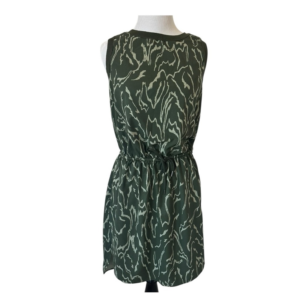 Athleta Rincon Printed Dress,Voyage Voyage Eucalyptus Olive XS - Picture 2 of 9